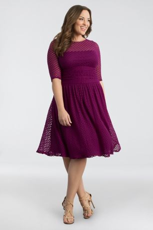 Alexa Retro Dot Plus Size Dress