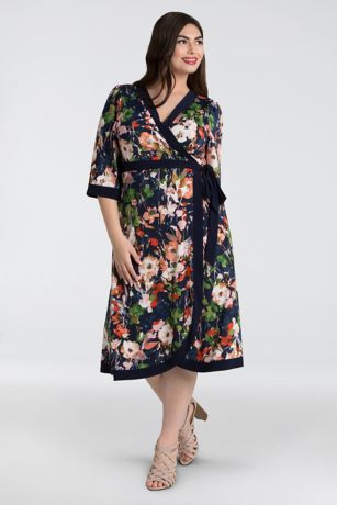 Weekend Stretch Knit Plus Size Wrap Dress