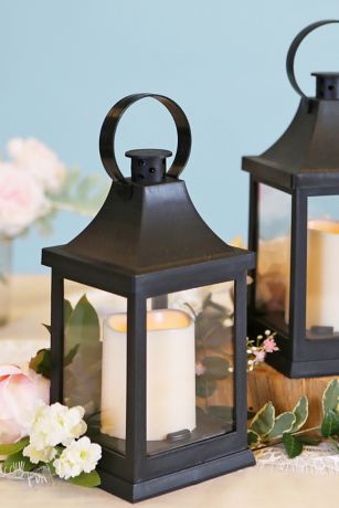 Vintage Decorative LED Black Lantern Set