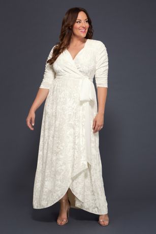 Vie En Velvet Plus Size Wrap Wedding Dress