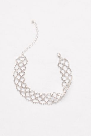 Wide Crisscross Rhinestone Choker