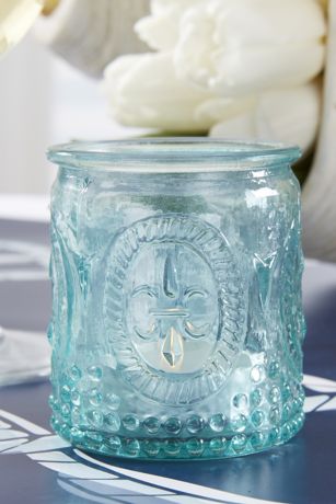 Vintage-Inspired Blue Glass Tea Light Holders