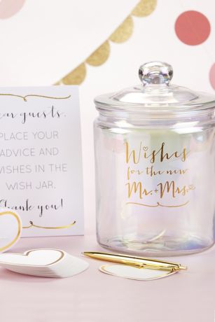 Wishes for the New Mr and Mrs Jar with Heart Cards