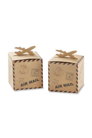 Airplane Kraft Favor Box Set of 24