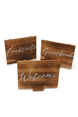 Wooden Script Sign Set