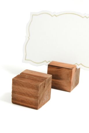 Wooden Place Card Holder Set