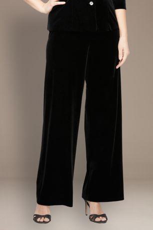 Wide Leg Stretch Velvet Pants