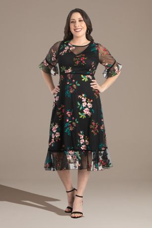 Wildflower Embroidered A-Line Dress