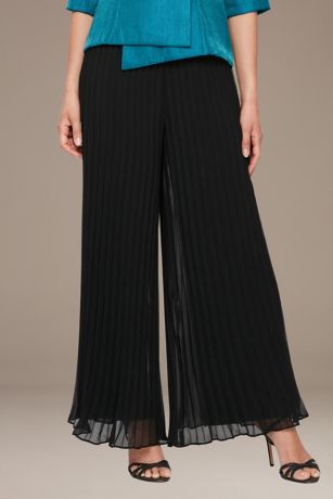 Wide Leg Pull-On Chiffon Pants