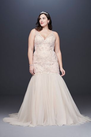 As Is Mermaid Floral Lace Plus Size Wedding Dress