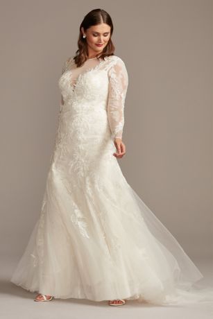 As Is Beaded Floral Plus Size  Wedding Dress