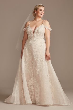 As Is Beaded Applique Plus Size Wedding Dress