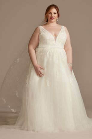 As Is Embroidered Plus Tulle Skirt Wedding Dress