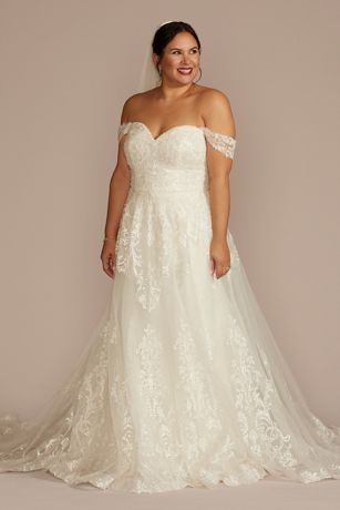 As Is Lace Wedding Dress with Removable Sleeves