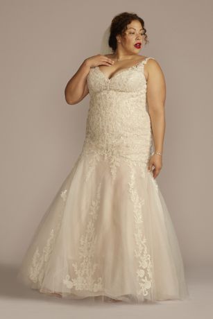 As Is Multi-Lace Tank V-Neck Mermaid Wedding Dress