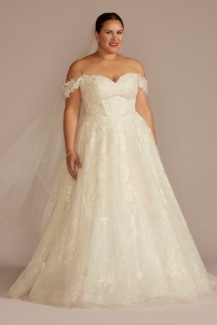 As Is Off-the-Shoulder Lace-Up Back Wedding Dress