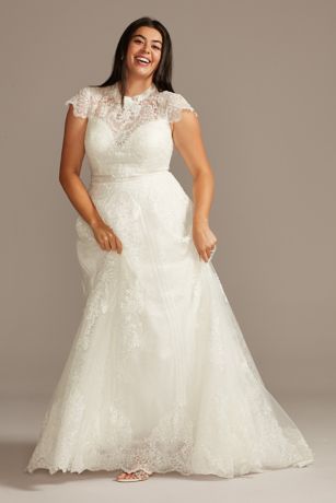 As Is Mock Neck Plus Size Wedding Dress