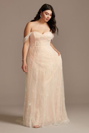 As Is Removable Sleeves Plus Size Wedding Dress