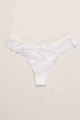 Allover Lace Thong with Bow