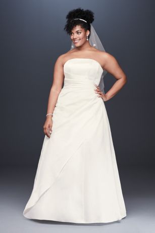 As Is Lace Applique Satin Plus Size Wedding Dress