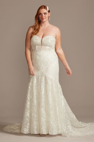 As Is Beaded Brocade Plus Size Wedding Dress