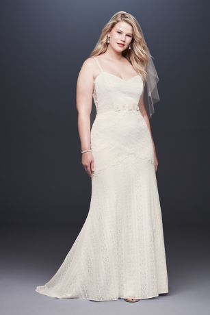 As Is Lace Tank Sheath Plus Size Wedding Dress