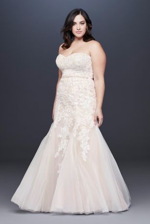 As Is Beaded Lace Mermaid Plus Wedding Dress