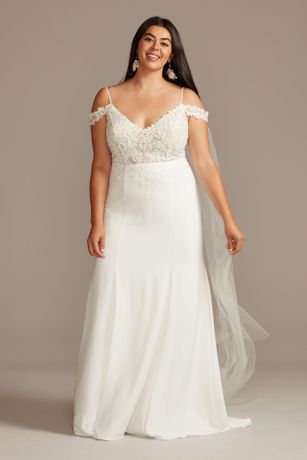 As Is Floral Applique Plus Size Wedding Dress