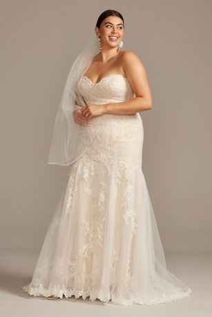 As Is Layered Lace Plus Size Mermaid Wedding Dress