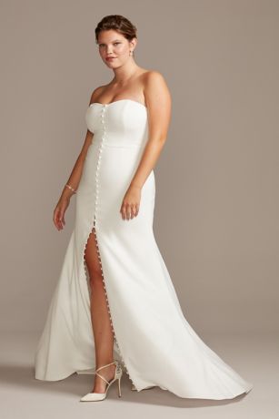 As Is Button Front Plus Size Wedding Dress