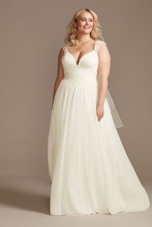 As Is Beaded Cutout Back Plus Size Wedding Dress