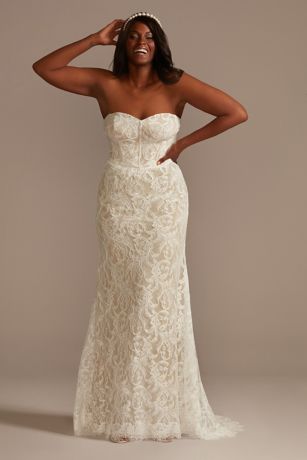 As Is Detachable Sleeves Plus Lace Wedding Dress