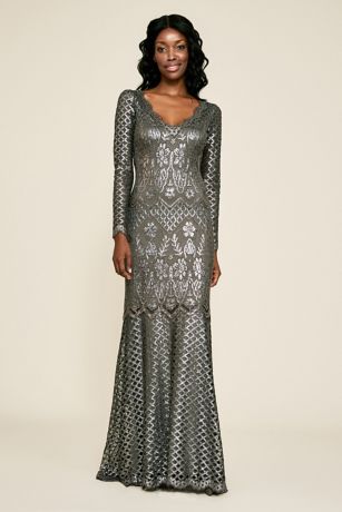 Archer Sequin Gown with Lattice Details