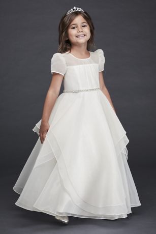 As Is Organza Flower Girl Dress with Crystal Belt