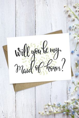 Will You Be My Maid of Honor Wedding Card