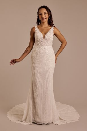 Allover Beaded Tank Wedding Dress