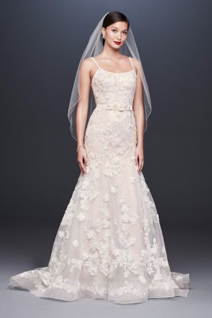 As Is 3D Floral Trumpet Wedding Dress