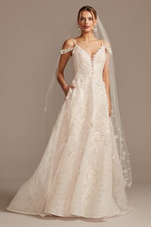 As Is Beaded Wedding Dress with Swag Sleeves