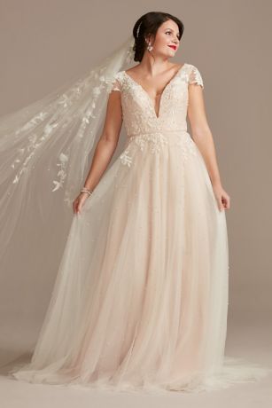 As Is Cap Sleeve Wedding Dress with Low Back