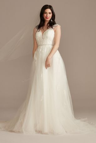 As Is Cap Sleeve Open Back Tulle Wedding Dress