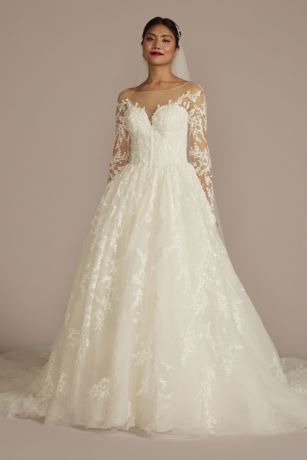 As Is Lace Appliqued Long Sleeve Wedding Dress