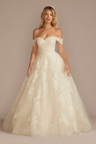 As Is Off-the-Shoulder Lace-Up Back Wedding Dress