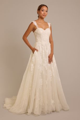 As Is Off-the-Shoulder Lace-Up Back Wedding Dress