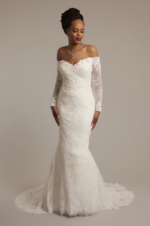 As Is Long Sleeve Lace Mermaid Wedding Dress