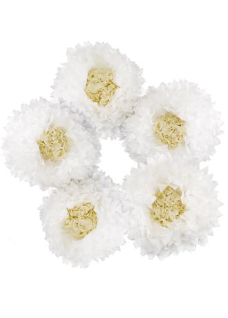 All About White Flower Decor Pack of 5