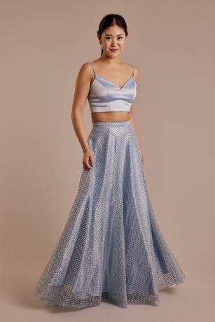 Two-Piece Ball Gown and Lace-Up Top Set