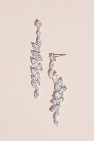 Angled Marquise-Cut Cubic Zirconia Crystal Earring