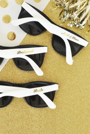 White Bridal Party Sunglasses Set of 6