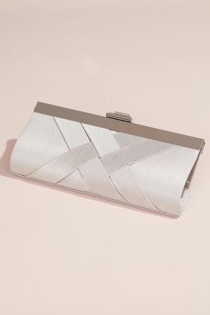 Woven Satin Frame Clutch