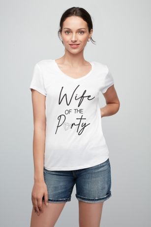 Wife of the Party with Diamond V-Neck T-Shirt